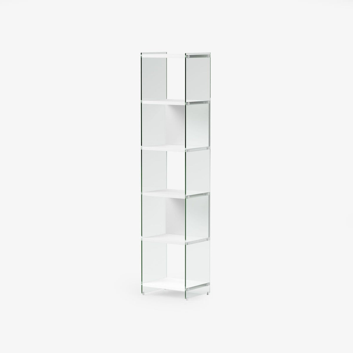 Libreria a colonna in legno e vetro Tibor 202 cm