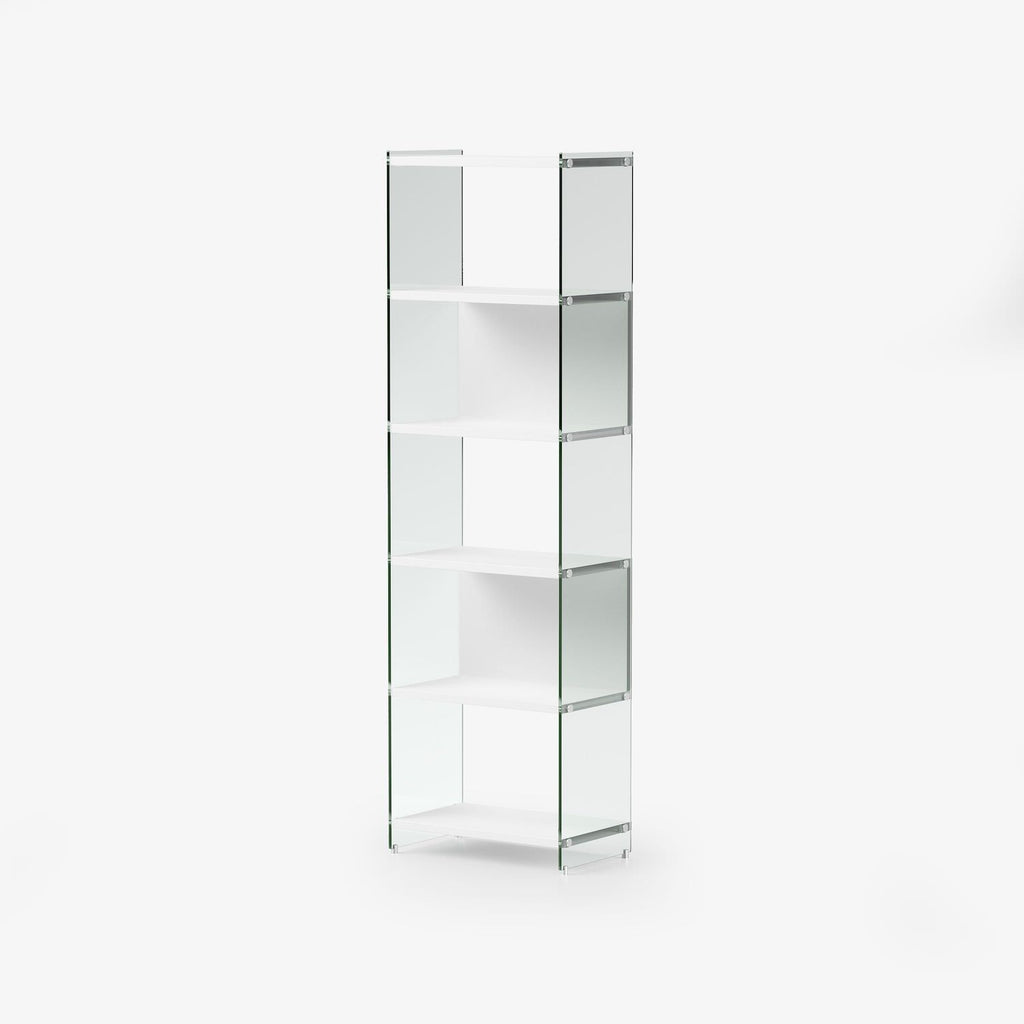 Libreria a colonna in legno e vetro Tibor 202 cm
