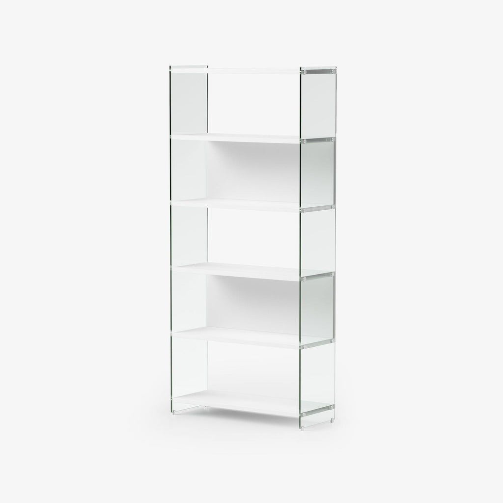 Libreria a colonna in legno e vetro Tibor 202 cm