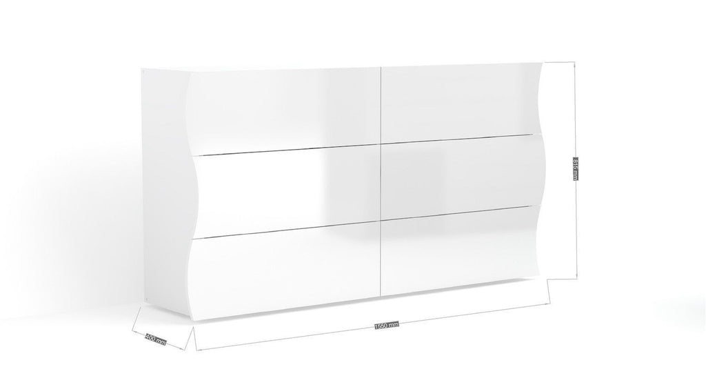 Credenza da cucina con 6 cassetti Surf F