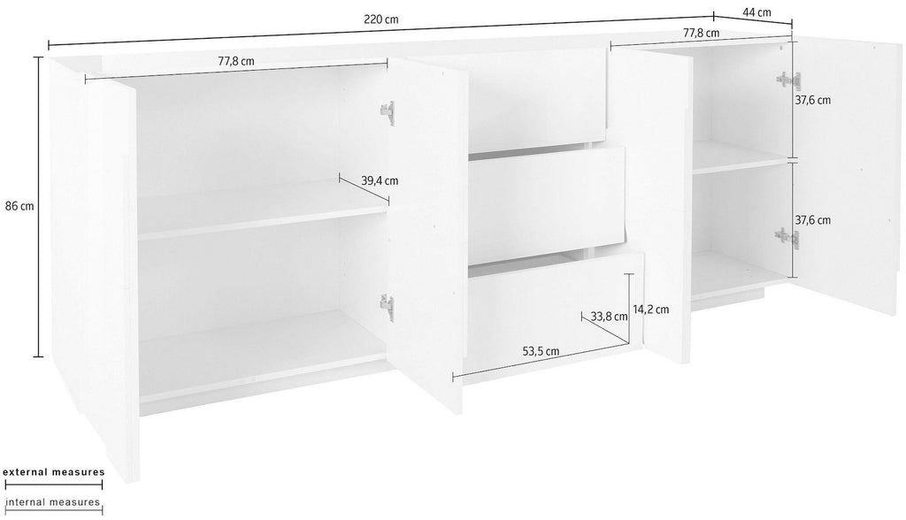 Madia moderna Taylor 4A/3C White