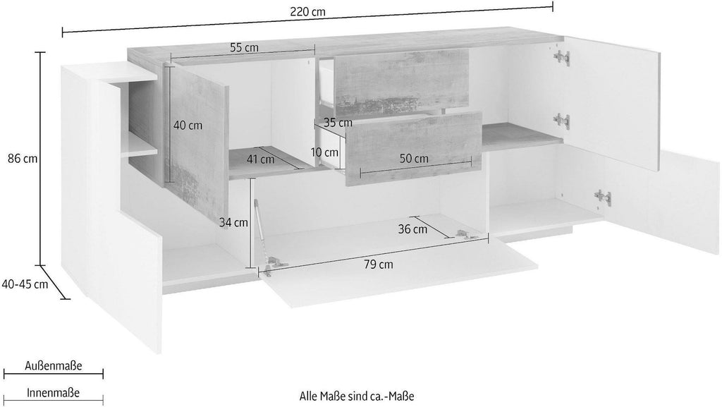 Credenza design Lukas 3A/2A/2C WM