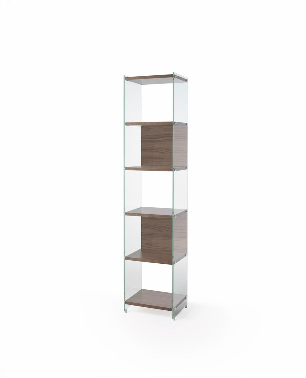 Libreria a colonna in legno e vetro Tibor 202 cm