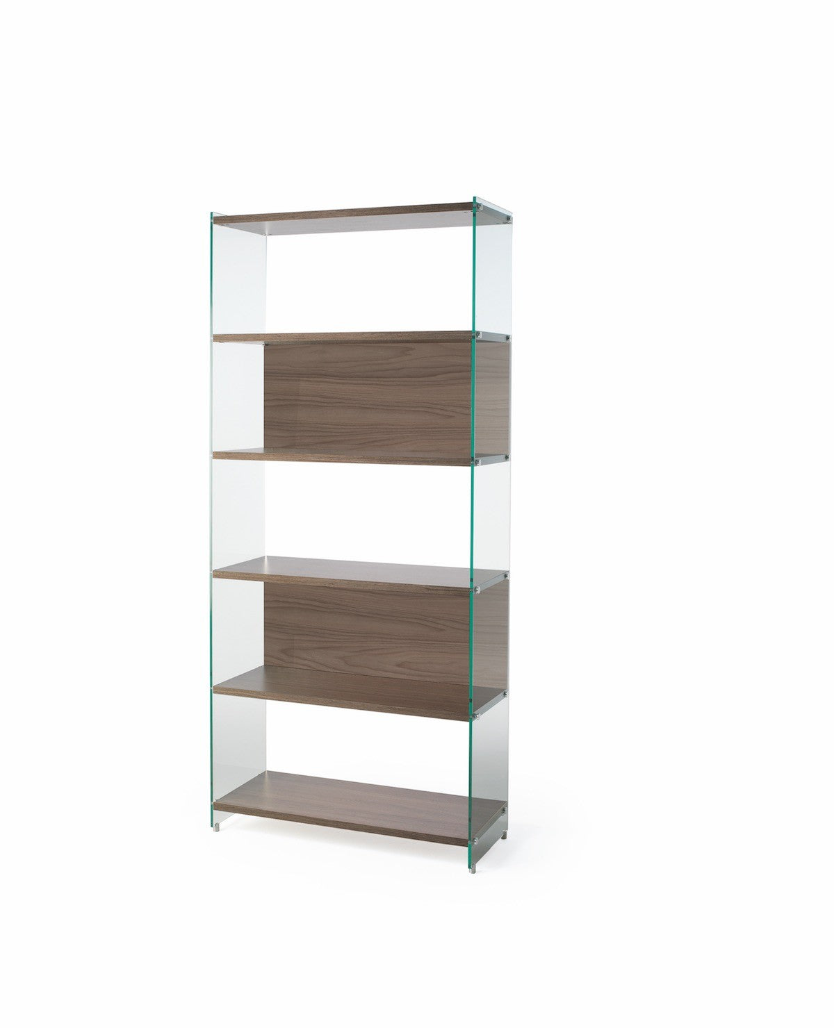 Libreria a colonna in legno e vetro Tibor 202 cm