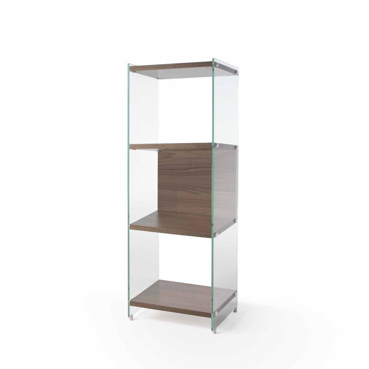 Libreria da terra in laminato e vetro Tibor 126 cm
