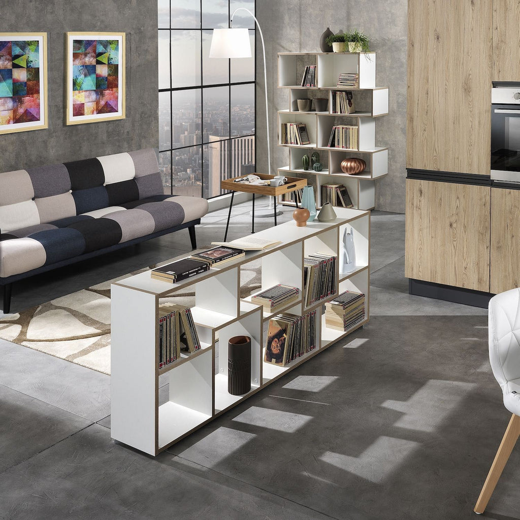 Libreria moderna a giorno in legno Olyak