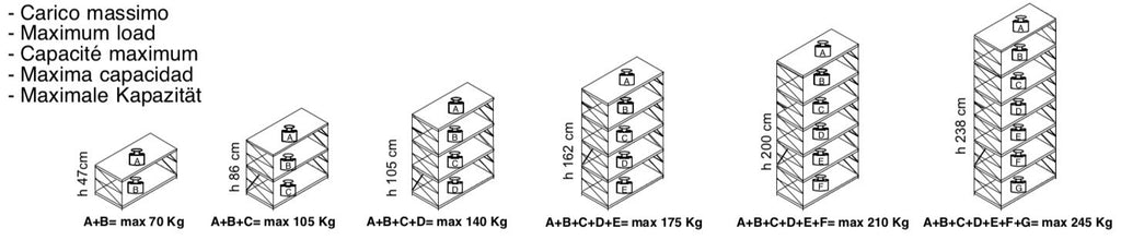 Scaffale componibile in metallo per ufficio Melker 21