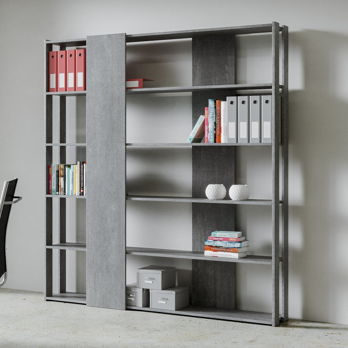 Libreria a parete in legno Inedditah B