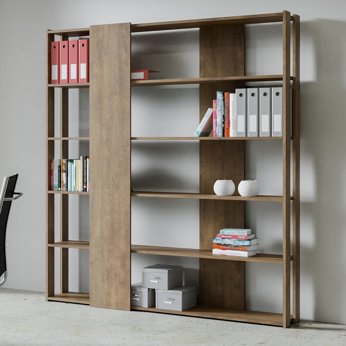 Libreria a parete in legno Inedditah B