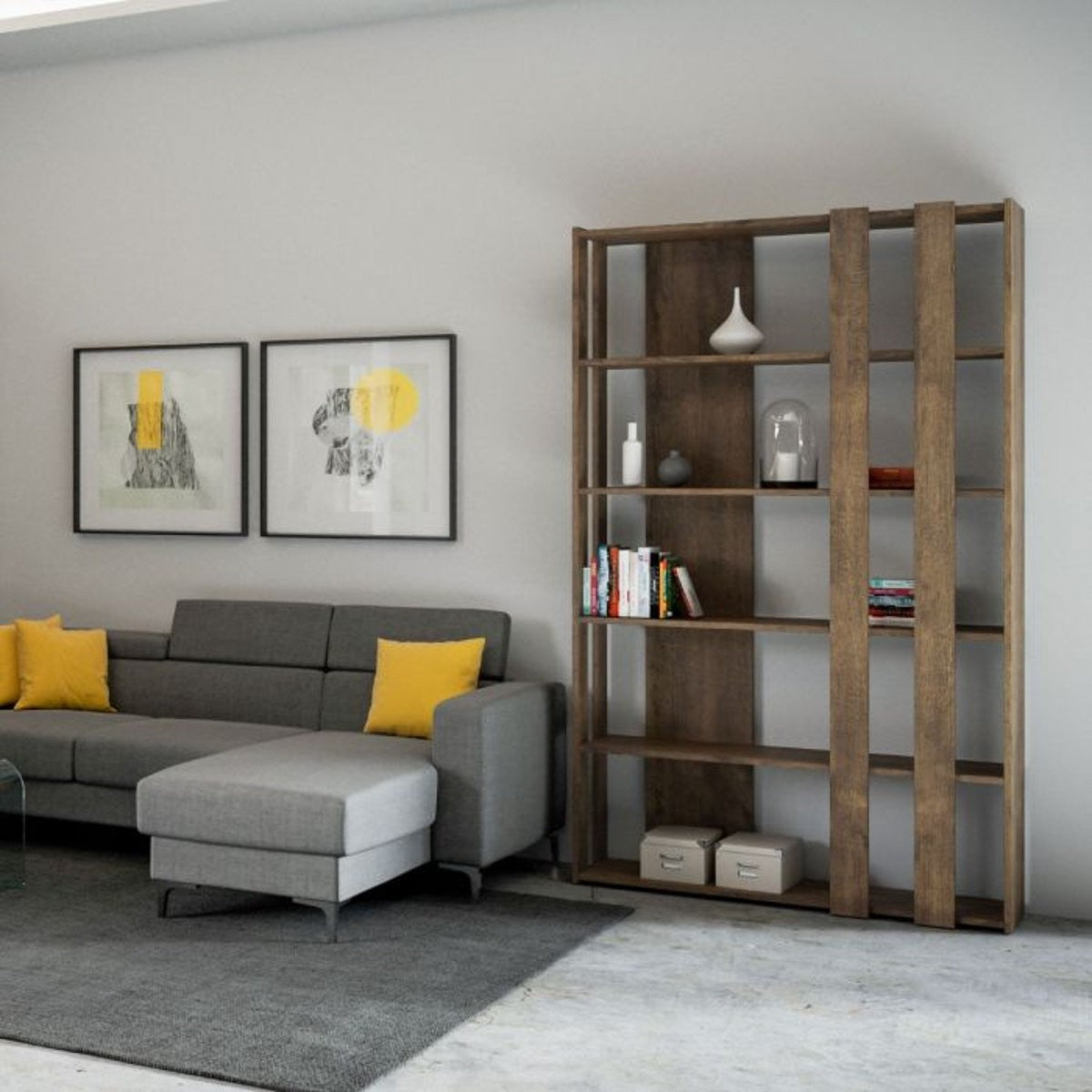 Libreria a parete in legno Inedditah B-Small
