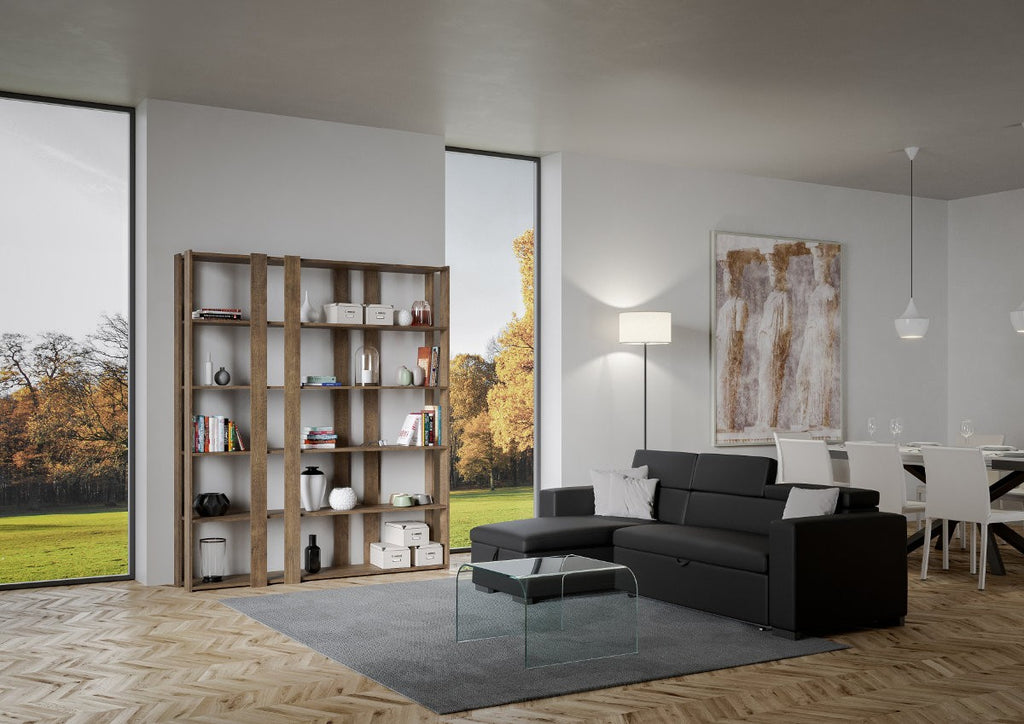 Libreria autoportante a muro in legno Inedditah E