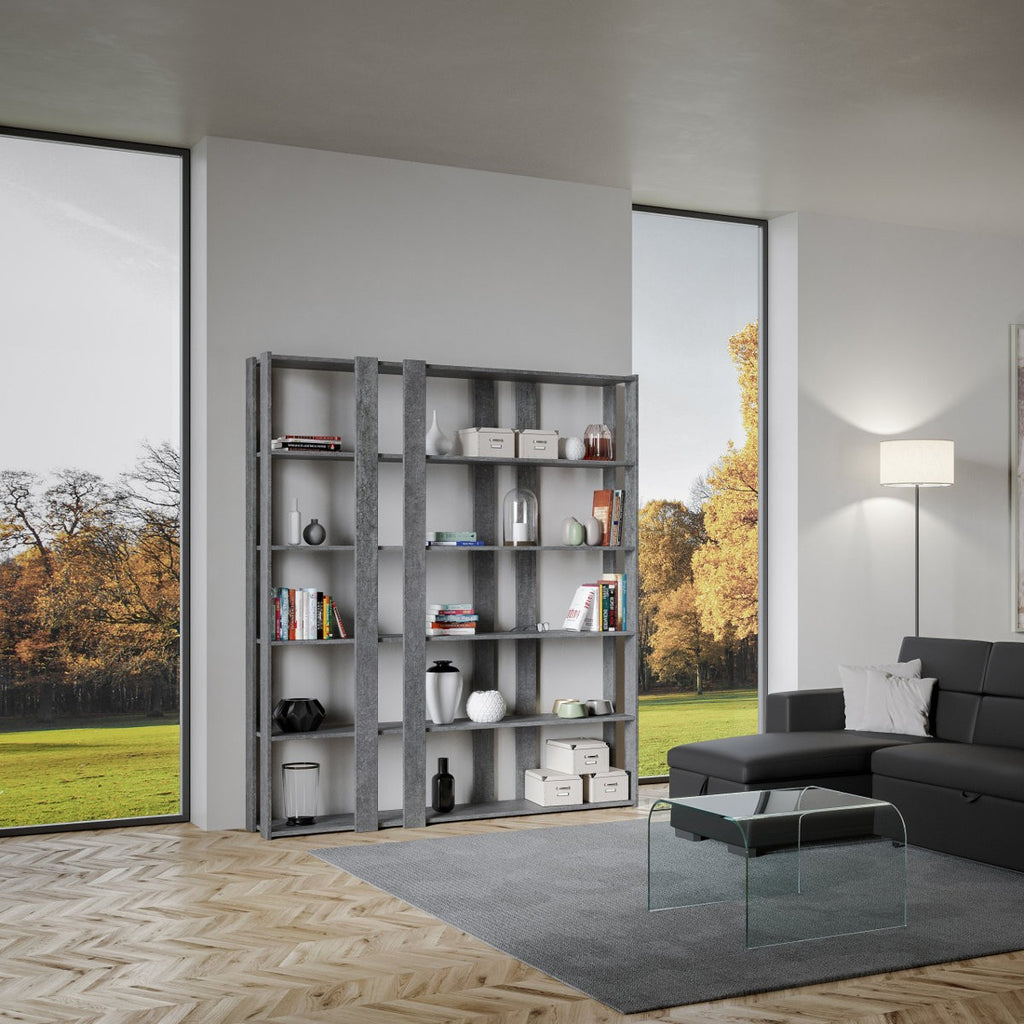 Libreria autoportante a muro in legno Inedditah E