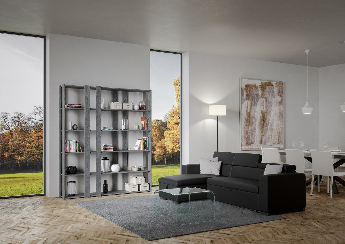 Libreria autoportante a muro in legno Inedditah E