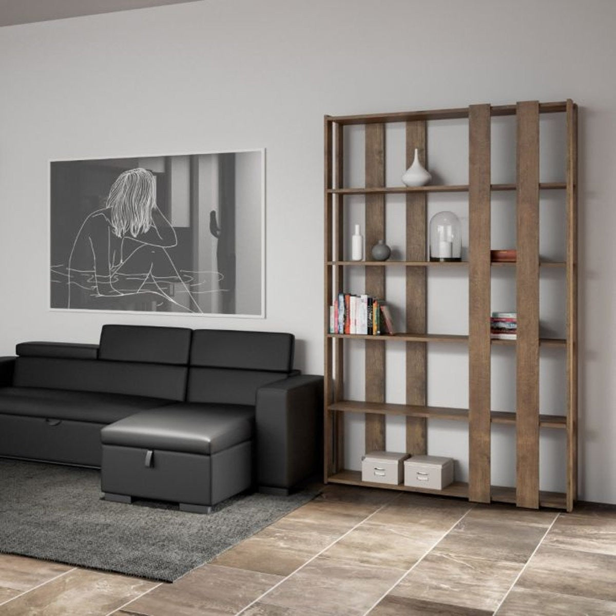 Libreria autoportante design in legno Inedditah E-Small