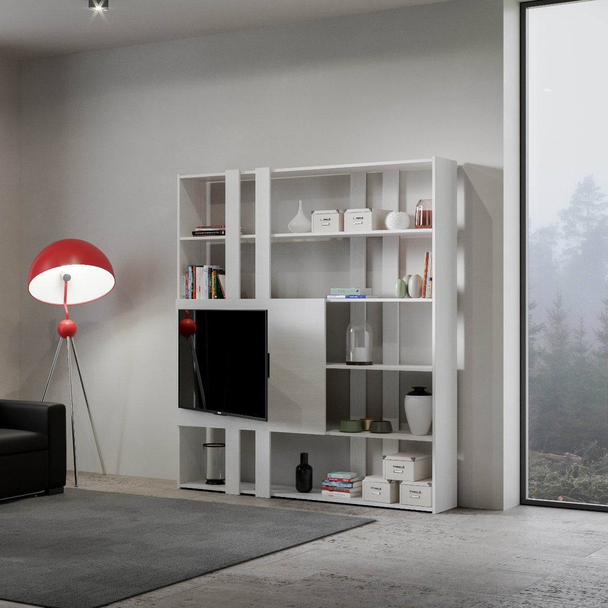 Libreria soggiorno con porta TV Inedditah H