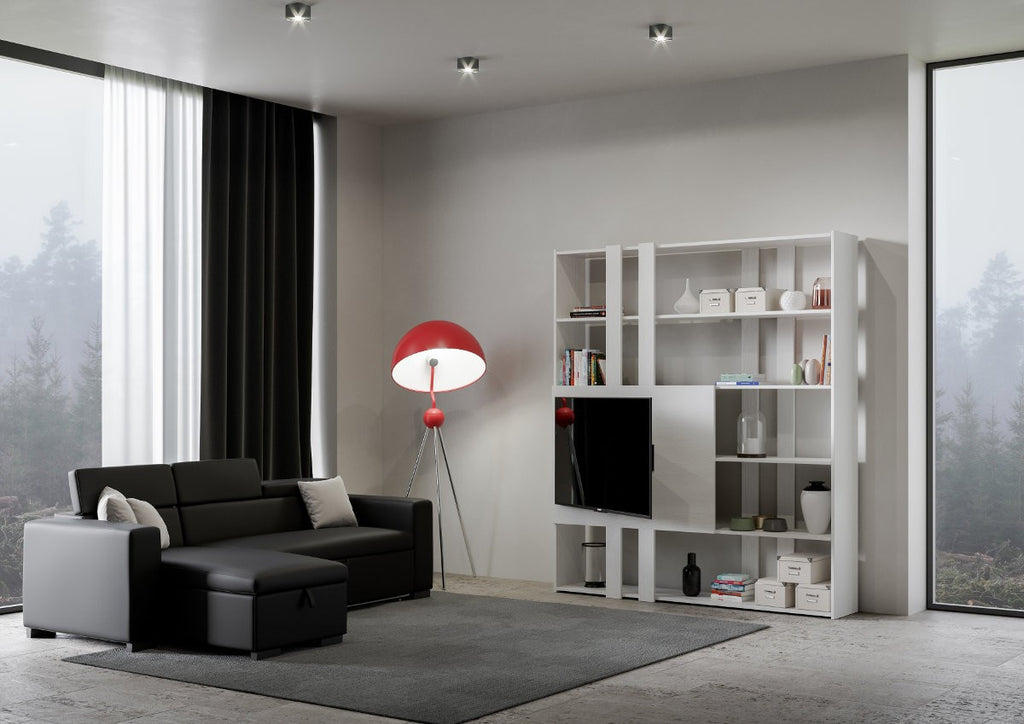 Libreria soggiorno con porta TV Inedditah H