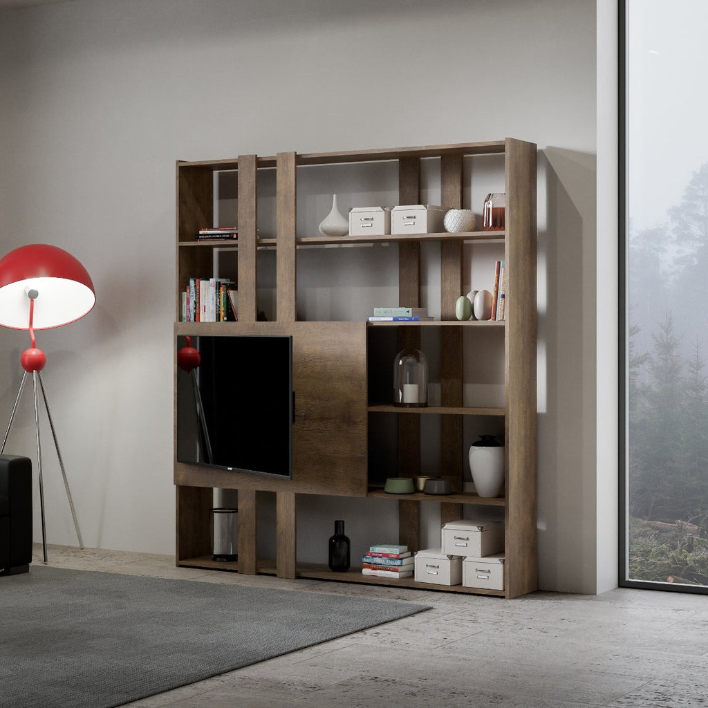 Libreria soggiorno con porta TV Inedditah H