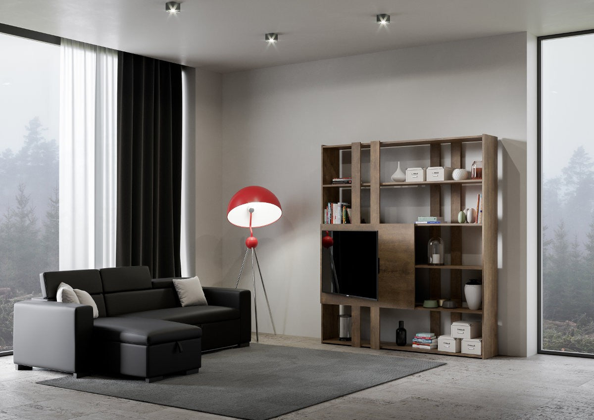 Libreria soggiorno con porta TV Inedditah H