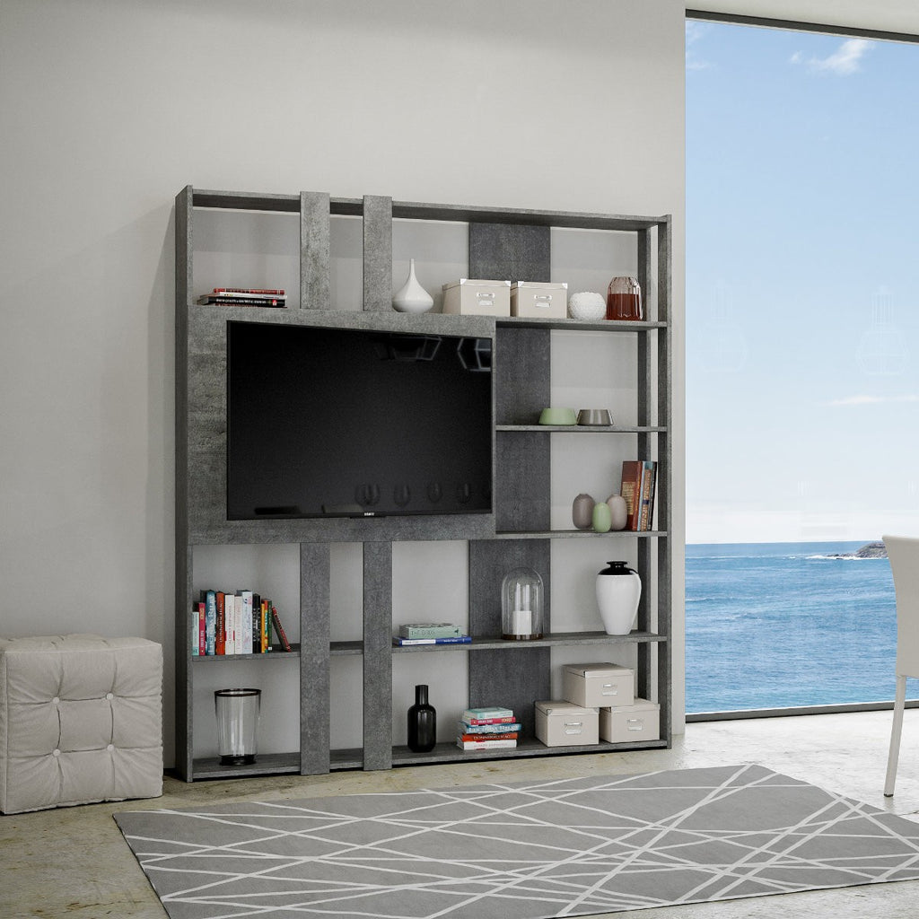 Libreria porta TV in legno Inedditah L