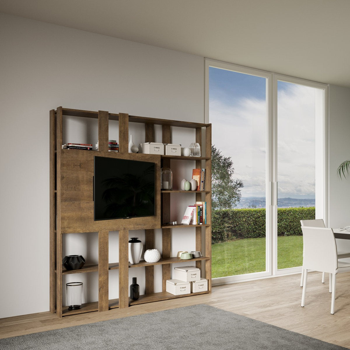 Libreria porta TV per arredamento moderno Inedditah N