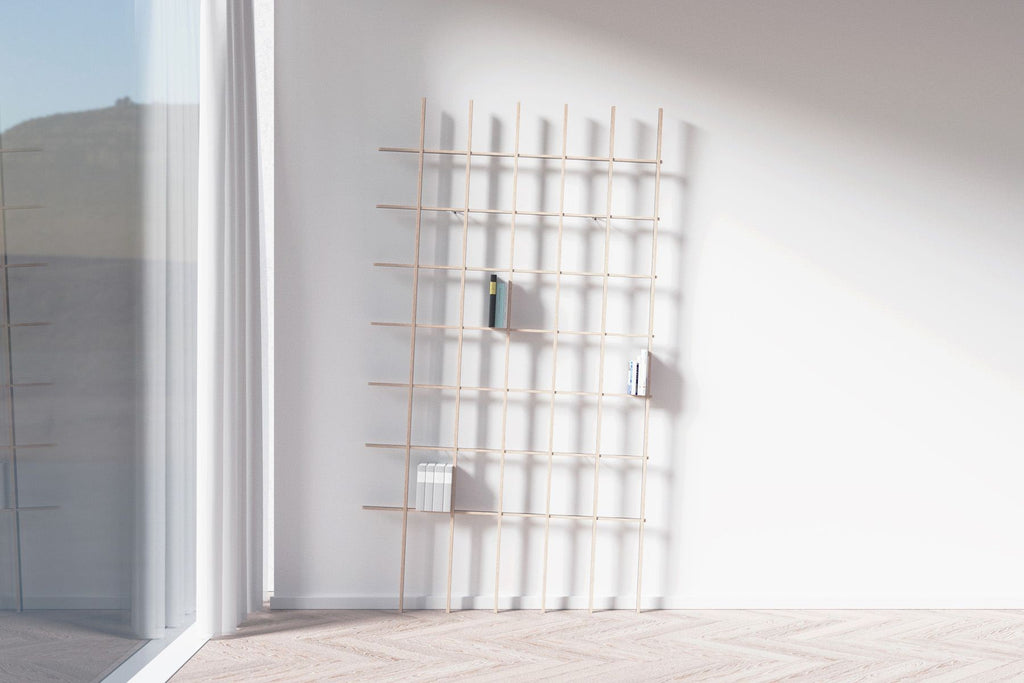 Libreria a giorno in legno Schlagseite
