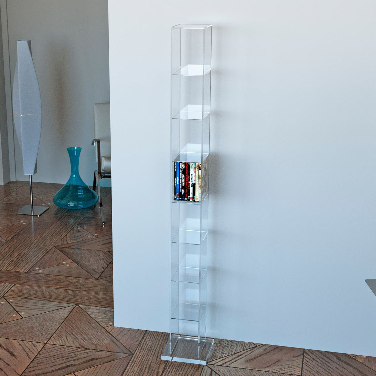 Porta CD a Colonna Slim in Plexiglass | Made in Italy