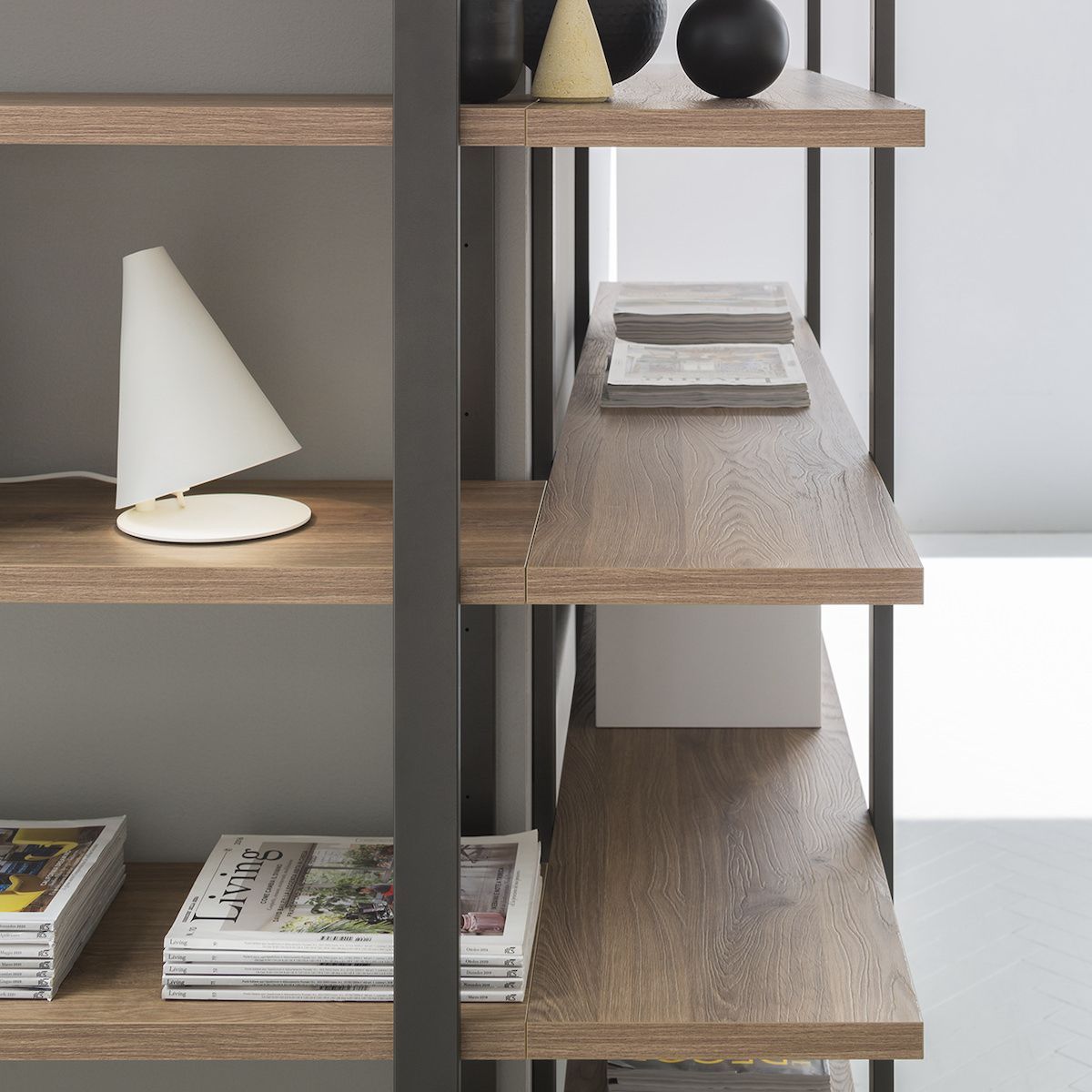 Libreria Angolare Moderna Lilac Cricket | Made in Italy - Dettaglio