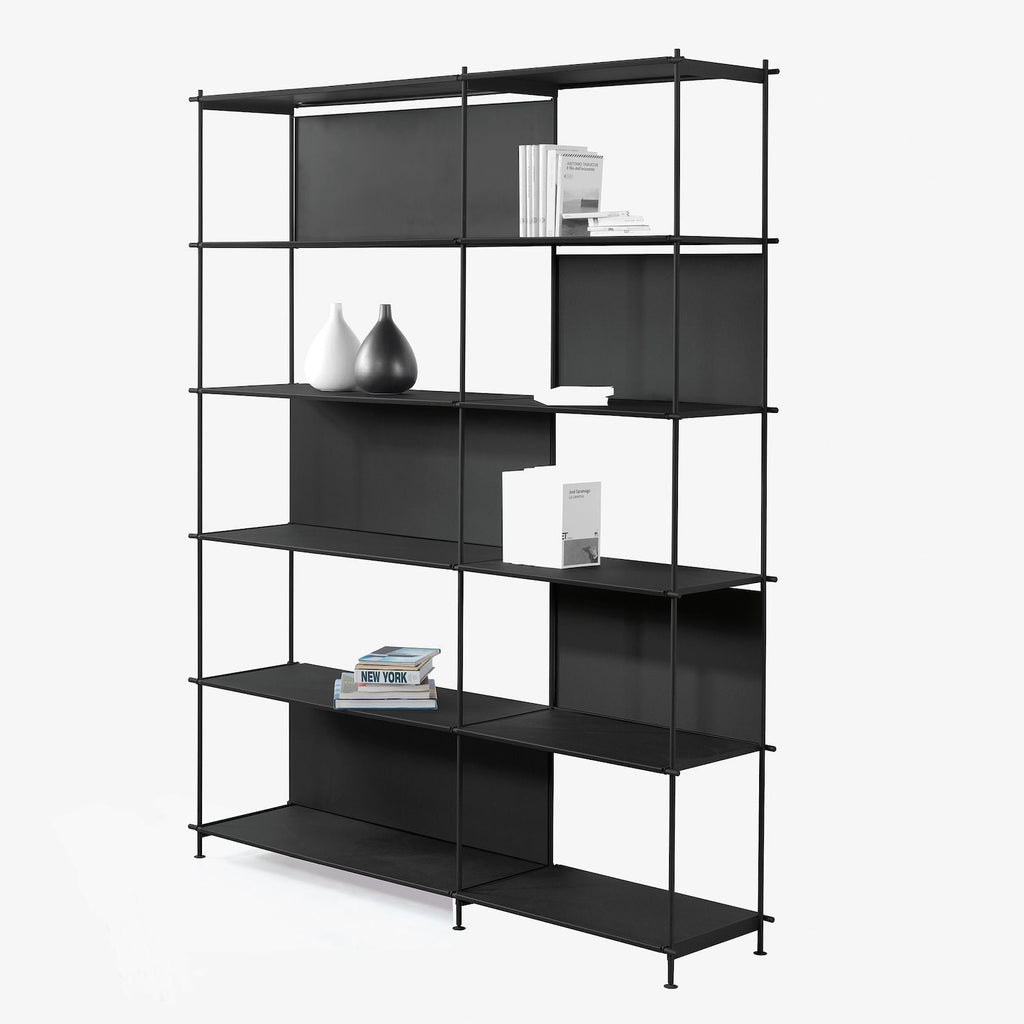 Libreria Bifacciale Divisoria Miyoko Moderna – H200 cm | Nero sabbiato