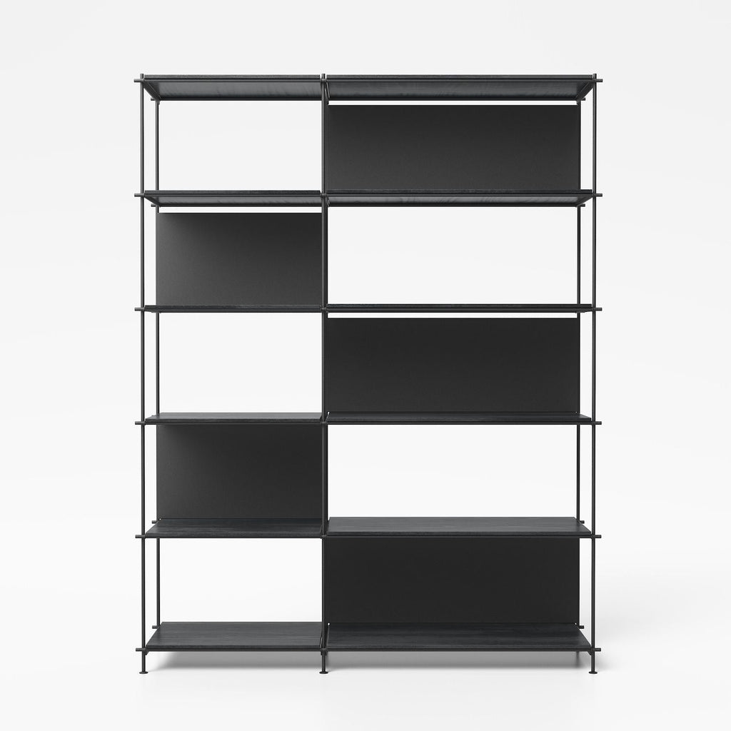 Libreria Bifacciale Divisoria Miyoko Moderna – H200 cm | Colore nero