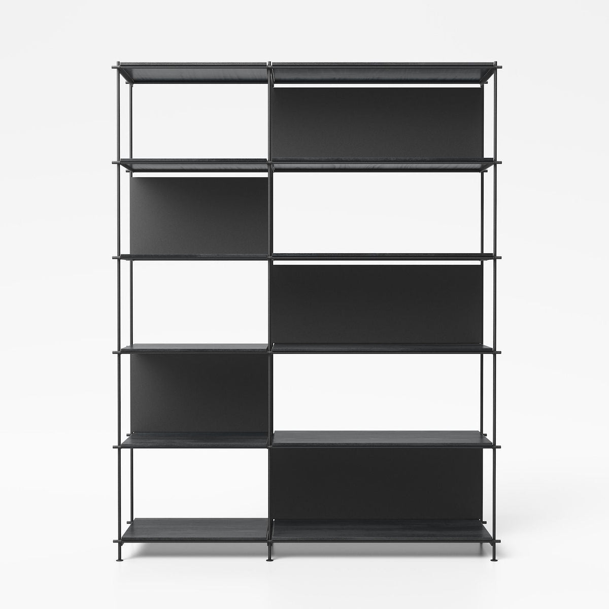 Libreria Bifacciale Divisoria Miyoko Moderna – H200 cm | Colore nero