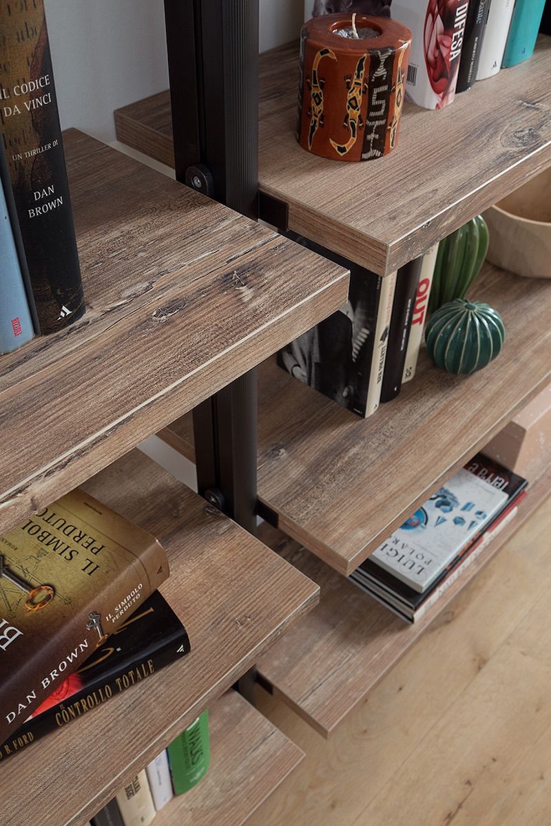 Libreria Componibile Kimberly a Parete in Alluminio e HPL | Dettaglio