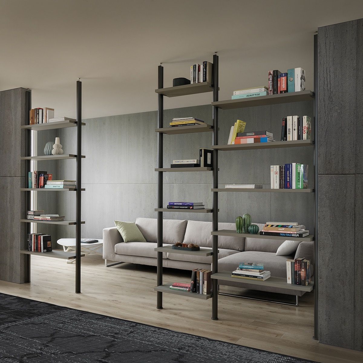 Libreria Divisoria Kimberly Pavimento-Soffitto in Alluminio e FENIX