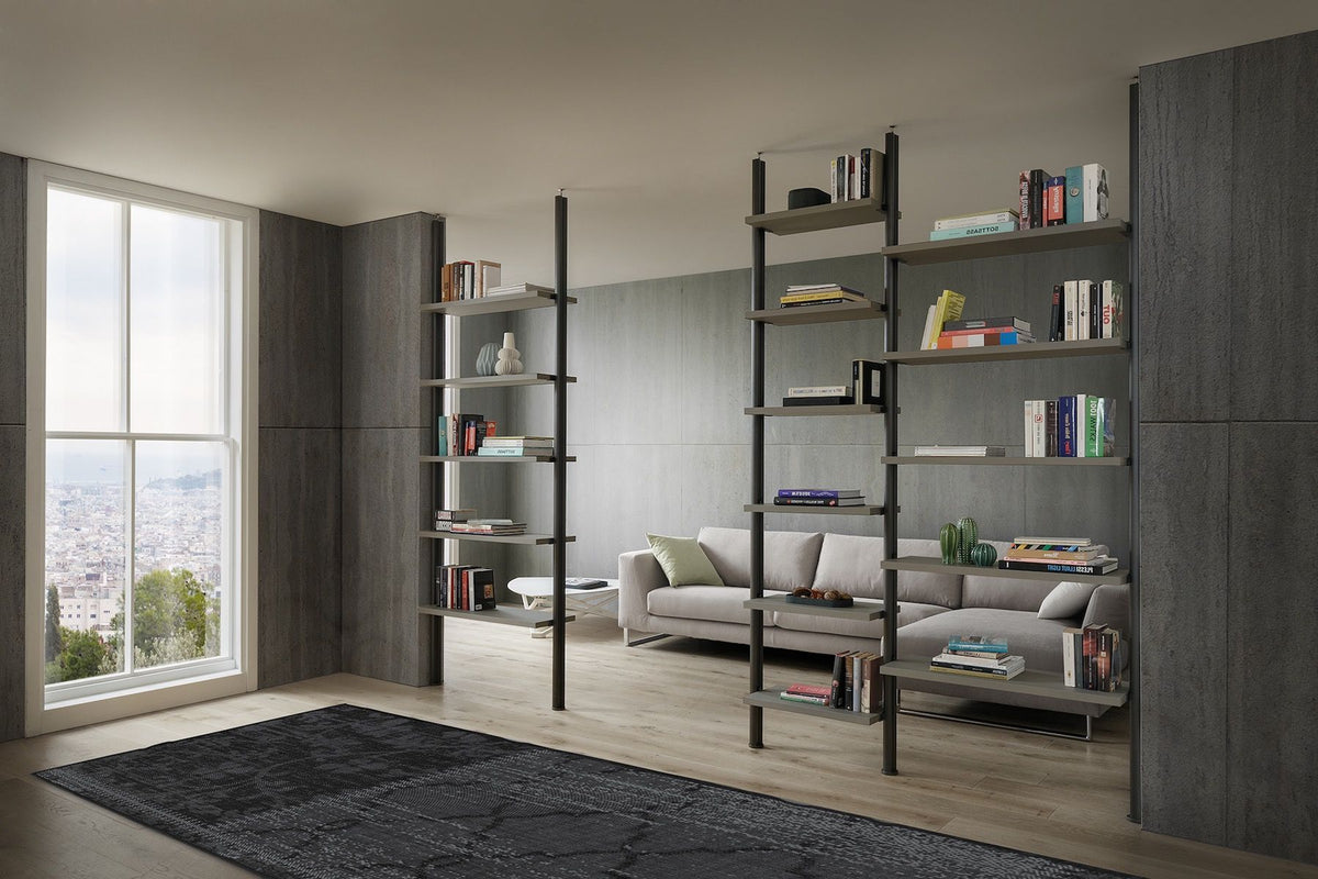 Libreria Divisoria Kimberly Pavimento-Soffitto in Alluminio e FENIX | Ambiente