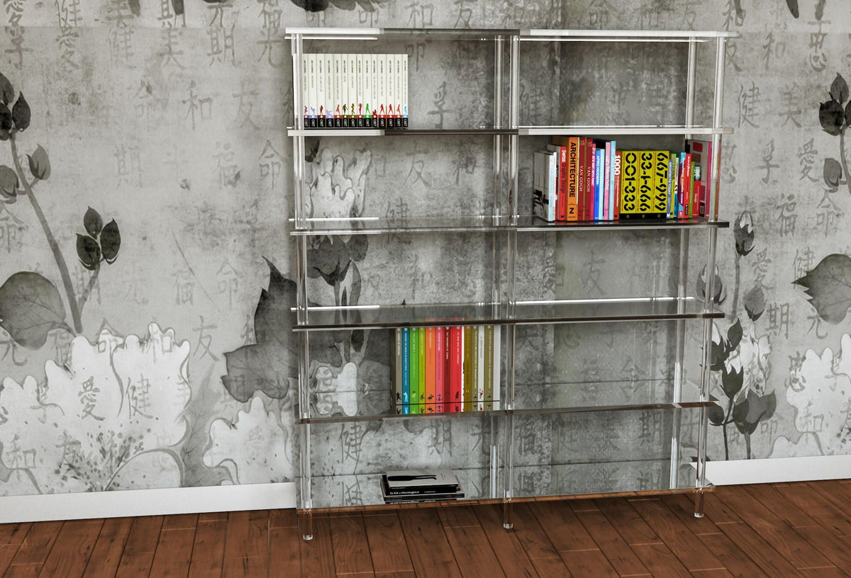 Libreria Lauren in Plexiglass Trasparente | Design | 2 colonne