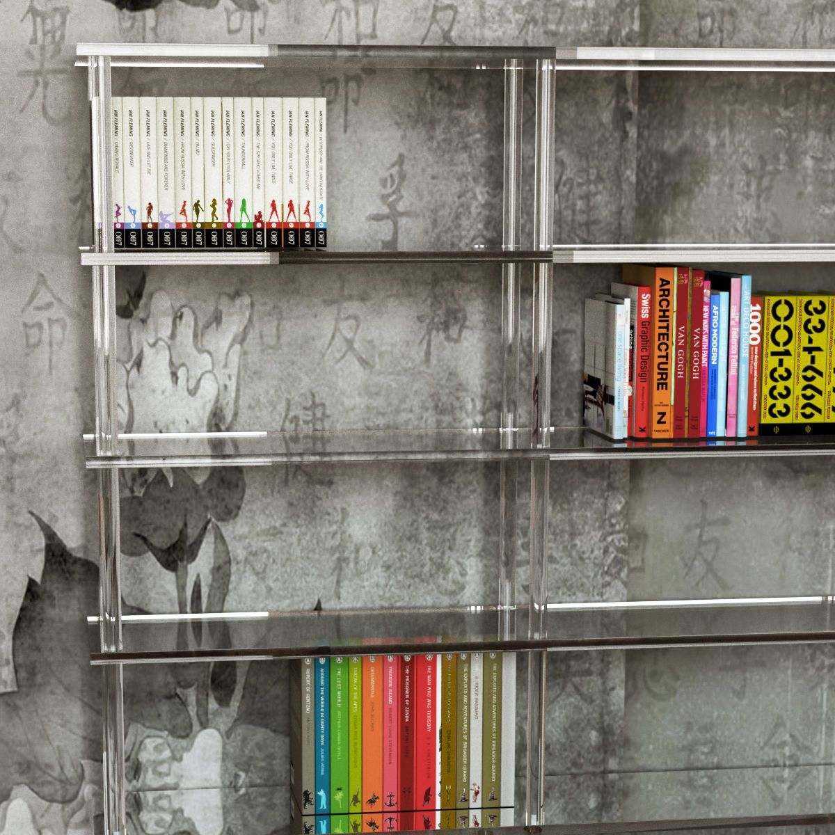 Libreria Lauren in Plexiglass Trasparente | Design moderno
