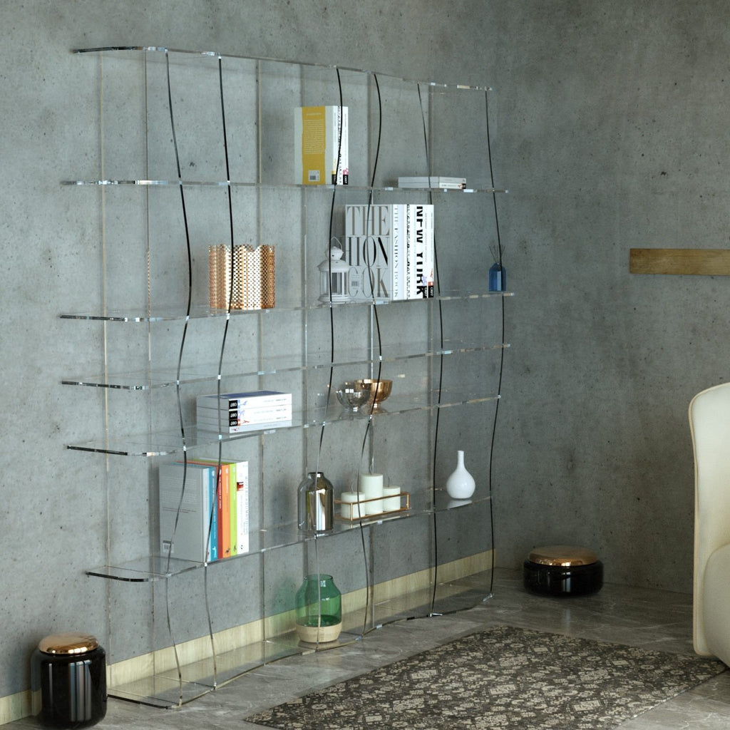 Libreria in Plexiglass Trasparente Ocean | Design Moderno