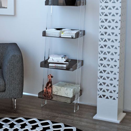 Libreria a Colonna Breval in Plexiglass con 5 Ripiani