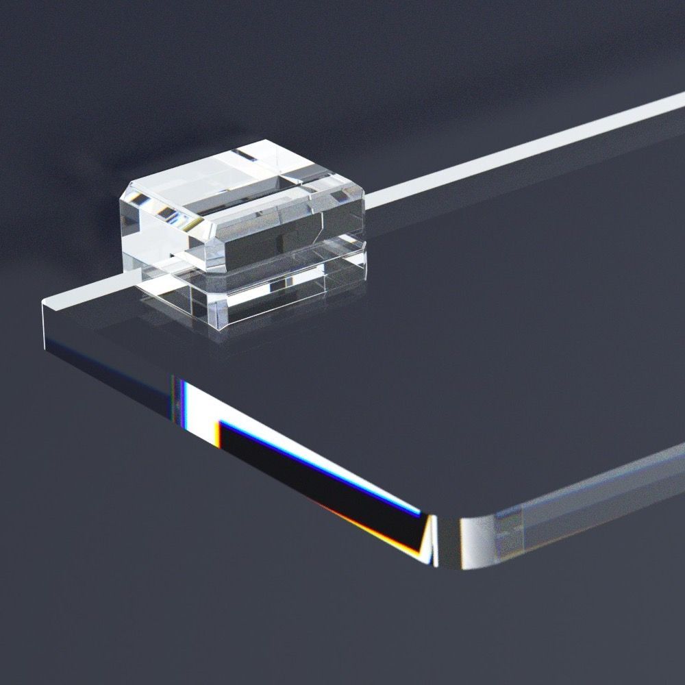 Mensola April in Plexiglass Trasparente con Supporti Invisibili | Dettaglio