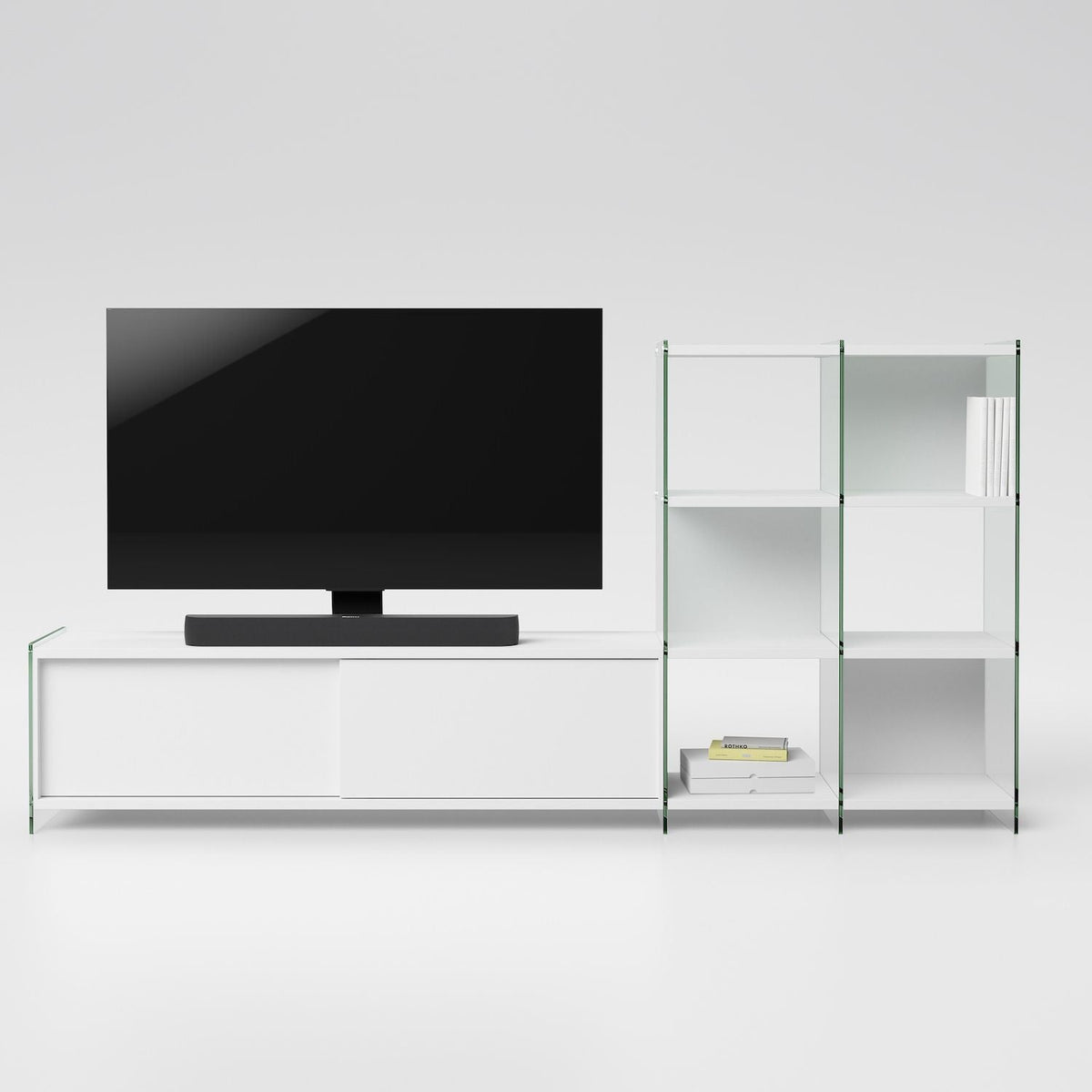 Parete attrezzata porta TV con libreria Tibor Comp32