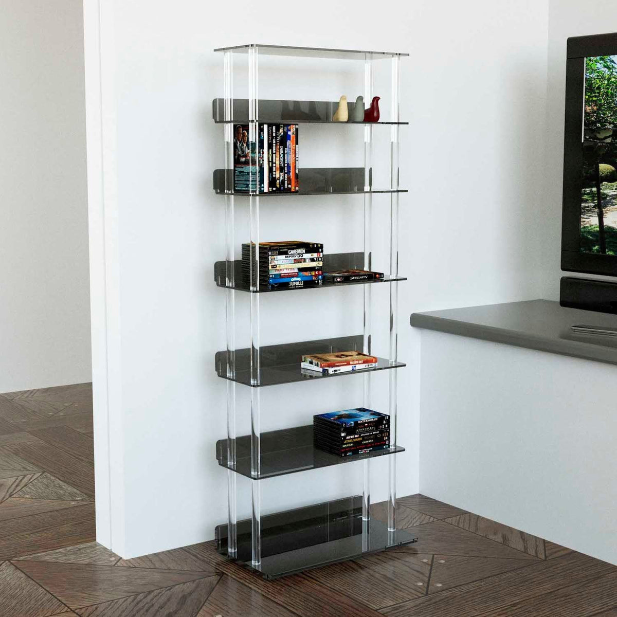 Porta CD e DVD Visio in Plexiglass – 2 Altezze e 4 Finiture