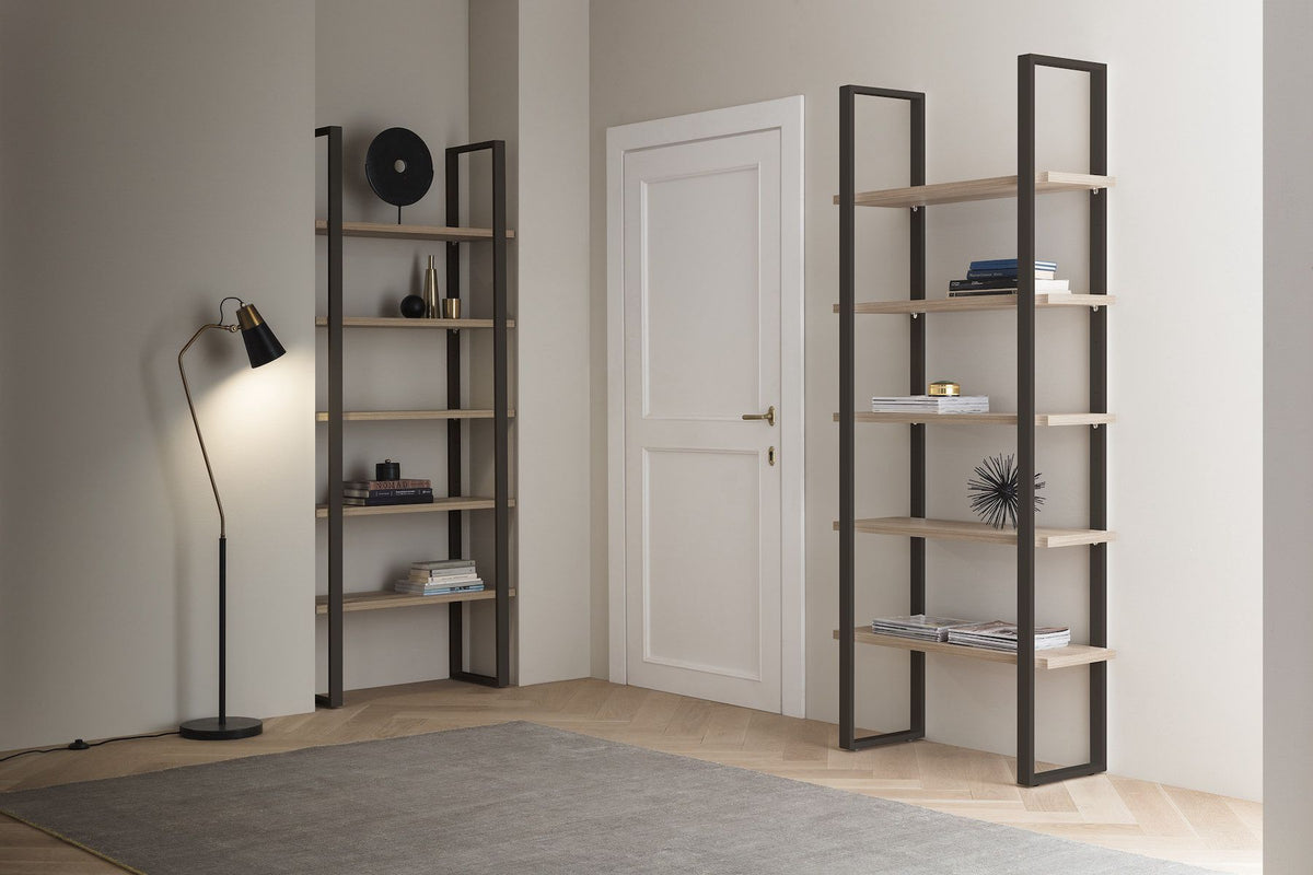 Set 2 Librerie Moderne Lilac in Metallo Moka e HPL Polo | Made in Italy | Ambiente