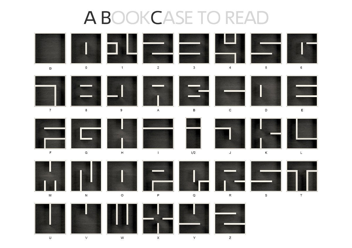 Libreria componibile a cubi da parete ABC YCAGWYW