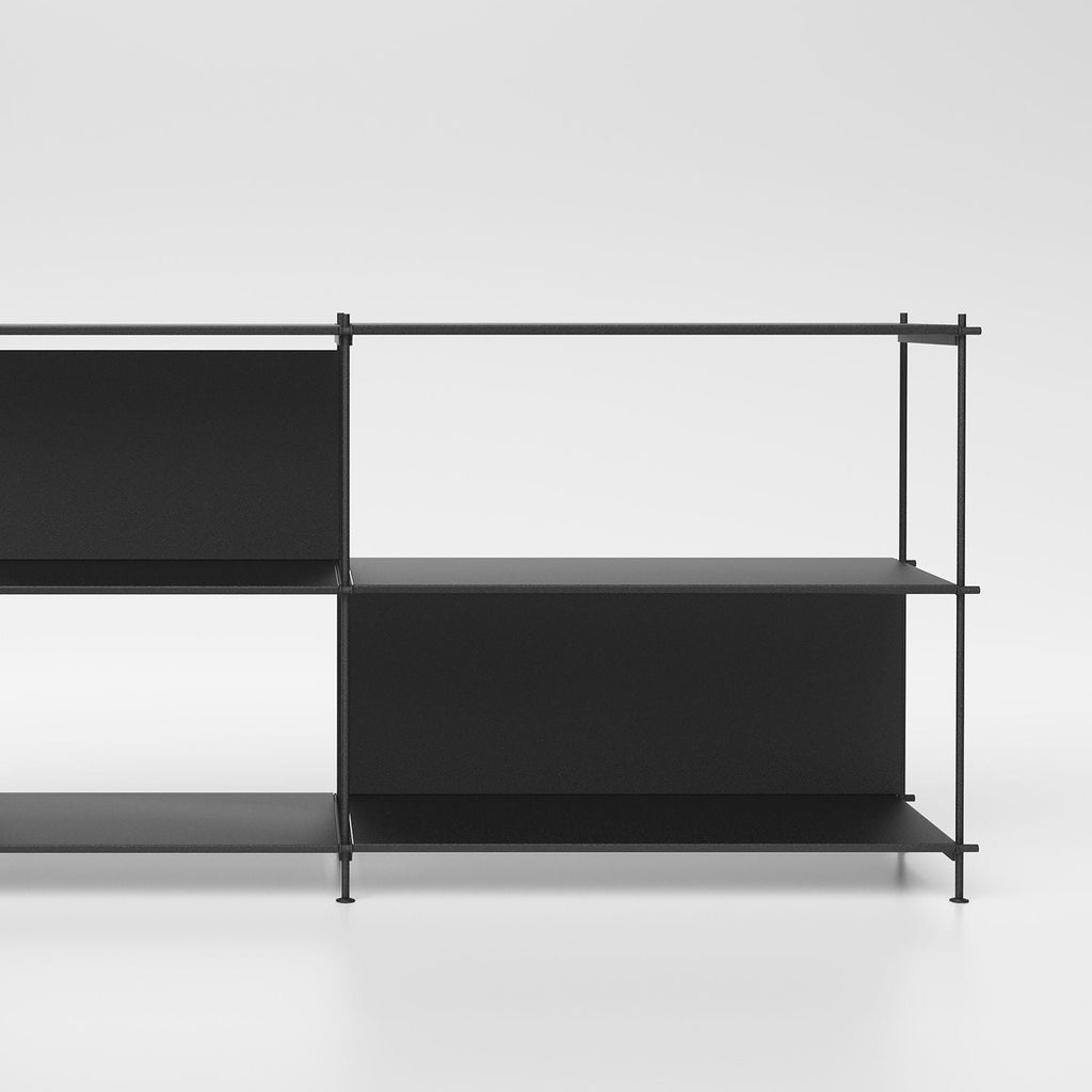 Libreria Bassa Miyoko 35 | Moderna, Lunga 200 cm | Nero sabbiato