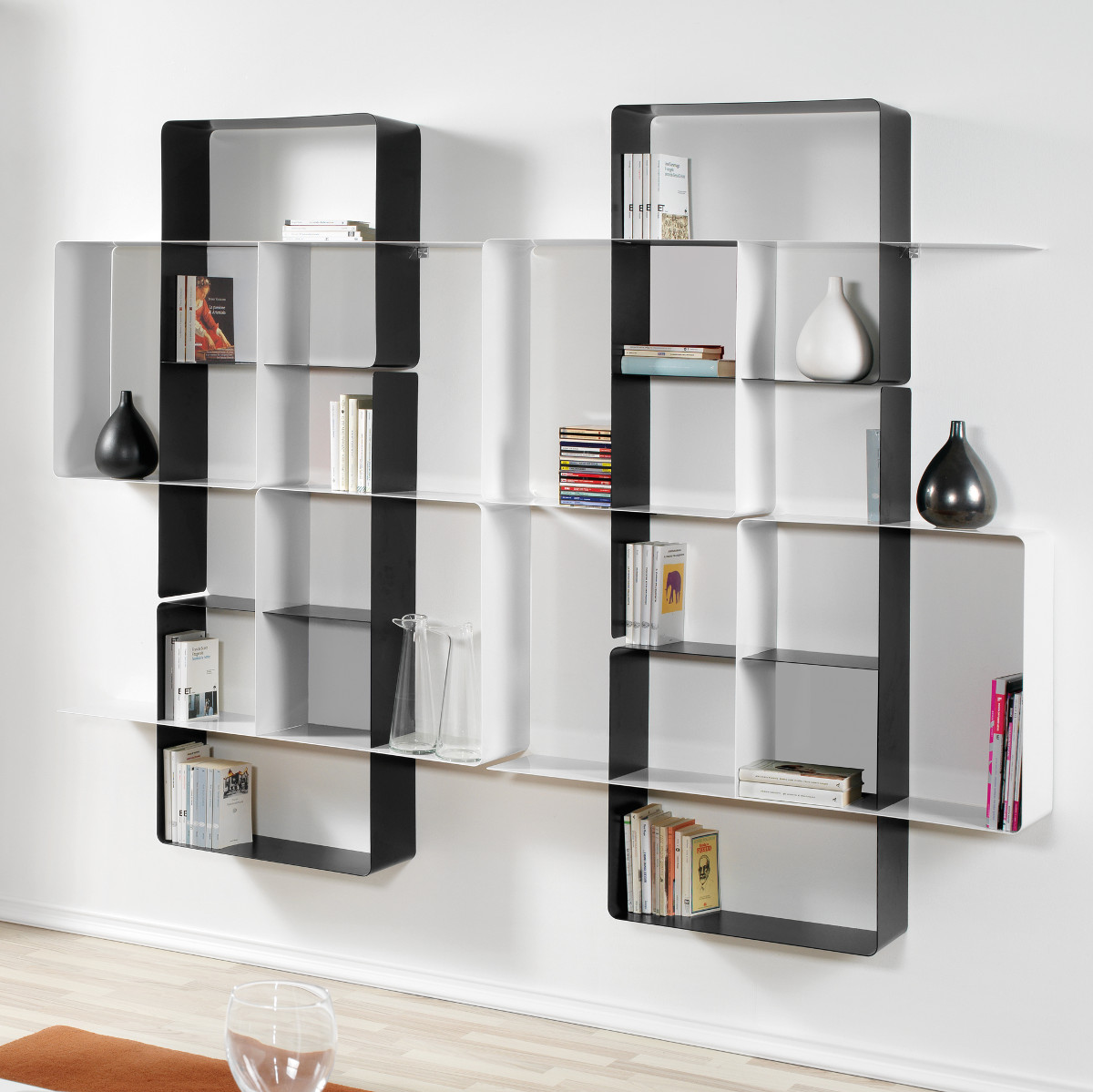 Libreria design componibile in acciaio Mondrian