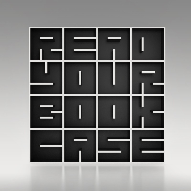 Libreria a cubi a forma di lettere ABC