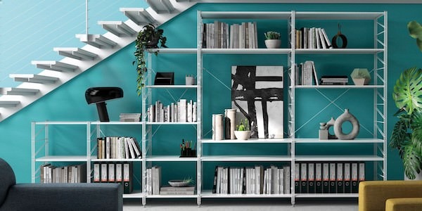 Libreria industriale a scala in metallo nero, 4 livelli | Leroy Merlin